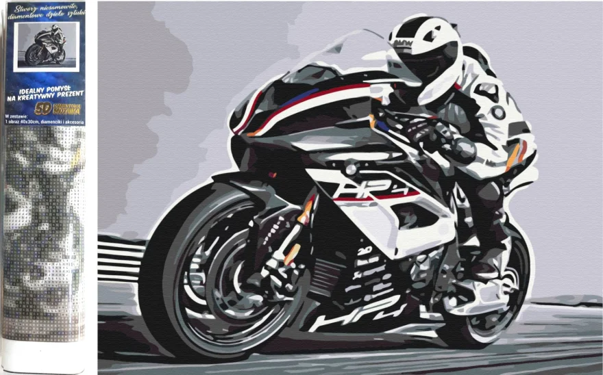NORIMPEX Diamantové malování Silniční motorka 40x30cm