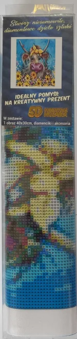 NORIMPEX Diamantové malování Kráva s mašlí 40x30cm