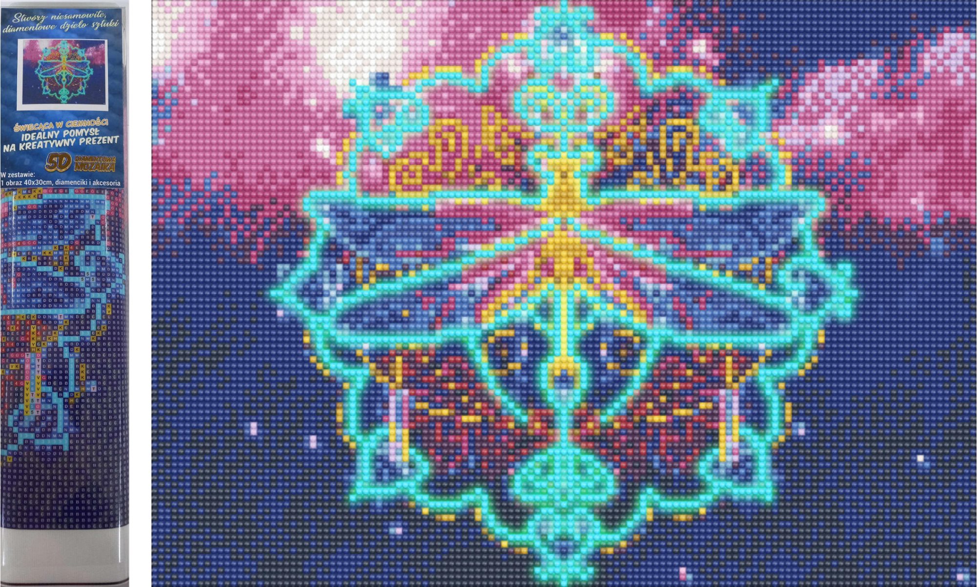 NORIMPEX Svítící diamantové malování Vážka 40x30cm
