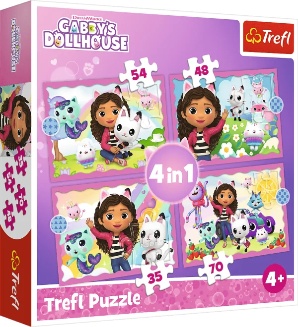 TREFL Puzzle Gábinin kouzelný domek 4v1 (35,48,54,70 dílků)