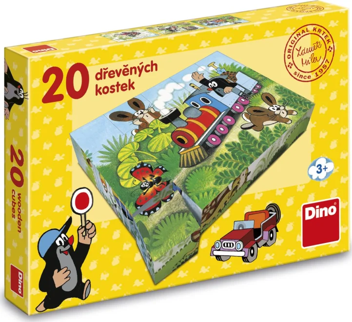 DINO Obrázkové kostky Krtek a doprava, 20 kostek