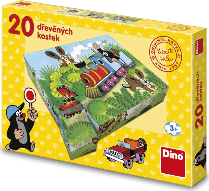 DINO Obrázkové kostky Krtek a doprava, 20 kostek