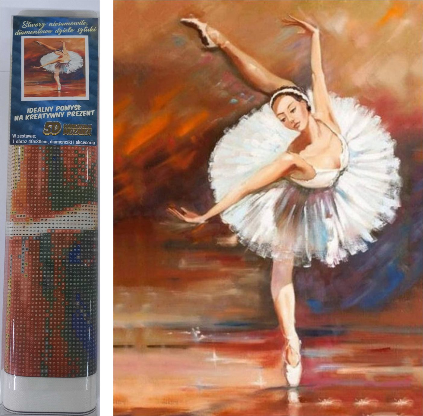 NORIMPEX Diamantové malování Baletka 40x30cm