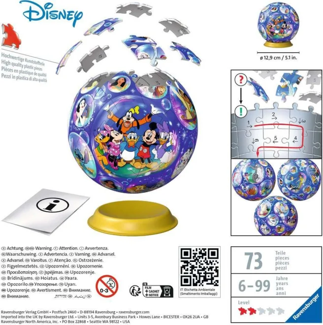 RAVENSBURGER 3D Puzzleball Disney 73 dílků
