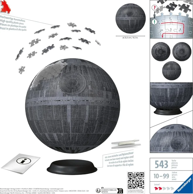 RAVENSBURGER 3D Puzzleball Star Wars: Hvězda smrti 543 dílků