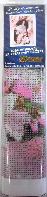 NORIMPEX Diamantové malování Černobílé kotě 40x30cm