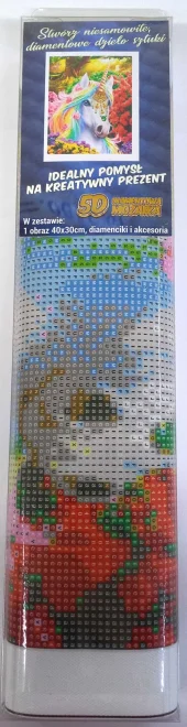 NORIMPEX Diamantové malování Zdobený jednorožec 40x30cm