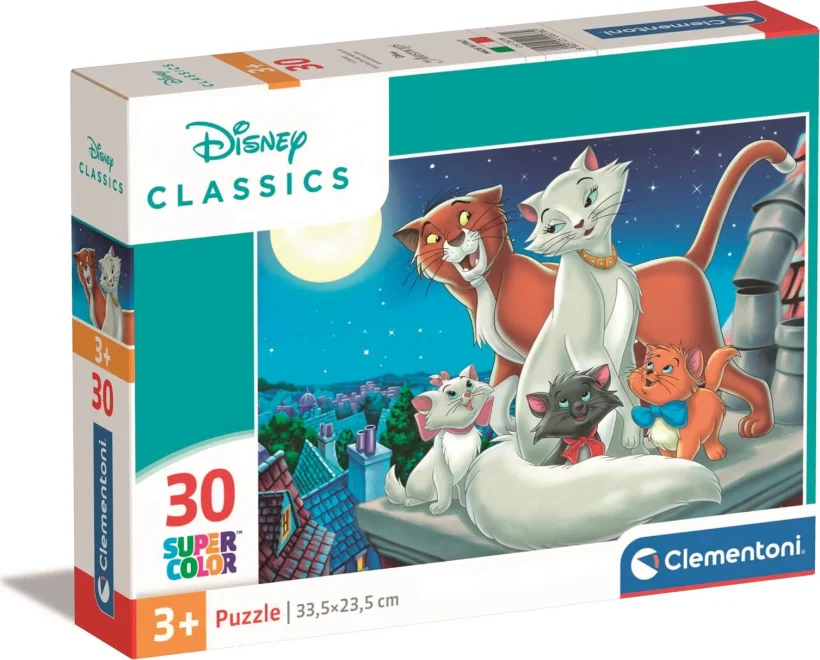 CLEMENTONI Puzzle Disney klasika: Aristokočky 30 dílků