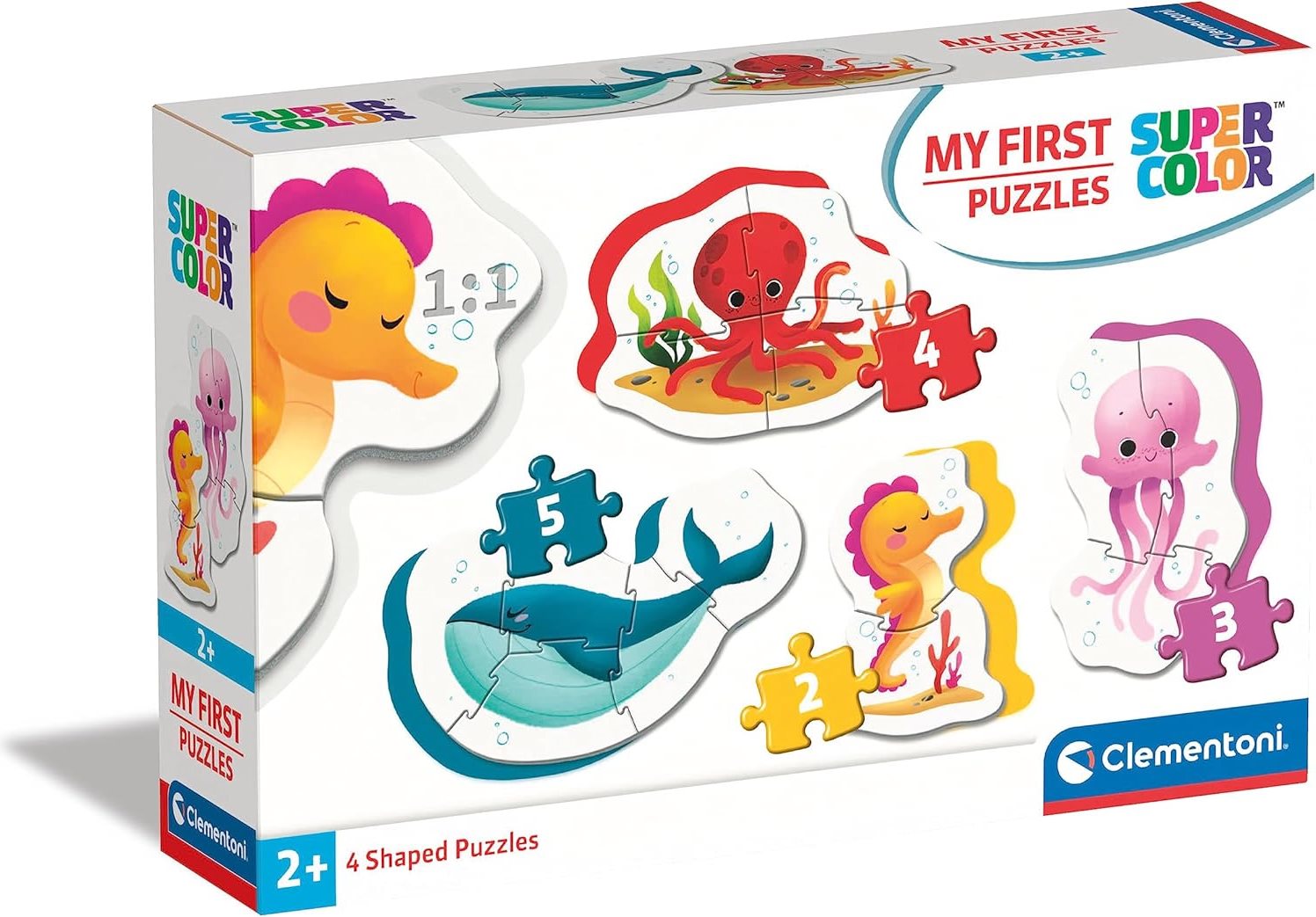 CLEMENTONI Moje první puzzle Mořští živočichové 4v1 (2,3,4,5 dílků)