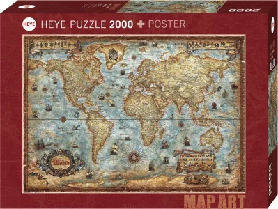 Puzzle Map Art: Svět 2000 dílků