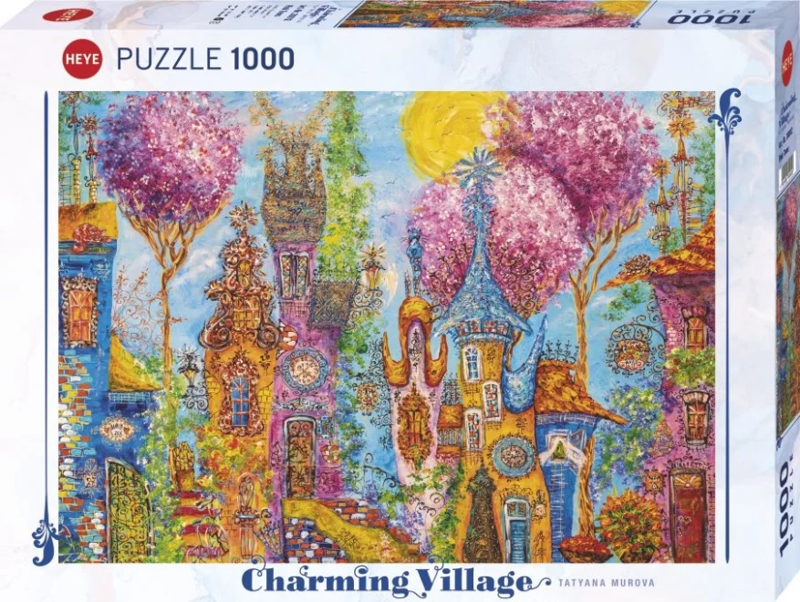 Heye Puzzle Charming Village: Růžové stromy 1000 dílků