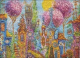 Heye Puzzle Charming Village: Růžové stromy 1000 dílků