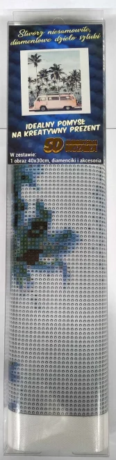 NORIMPEX Diamantové malování Růžový autobus 40x30cm