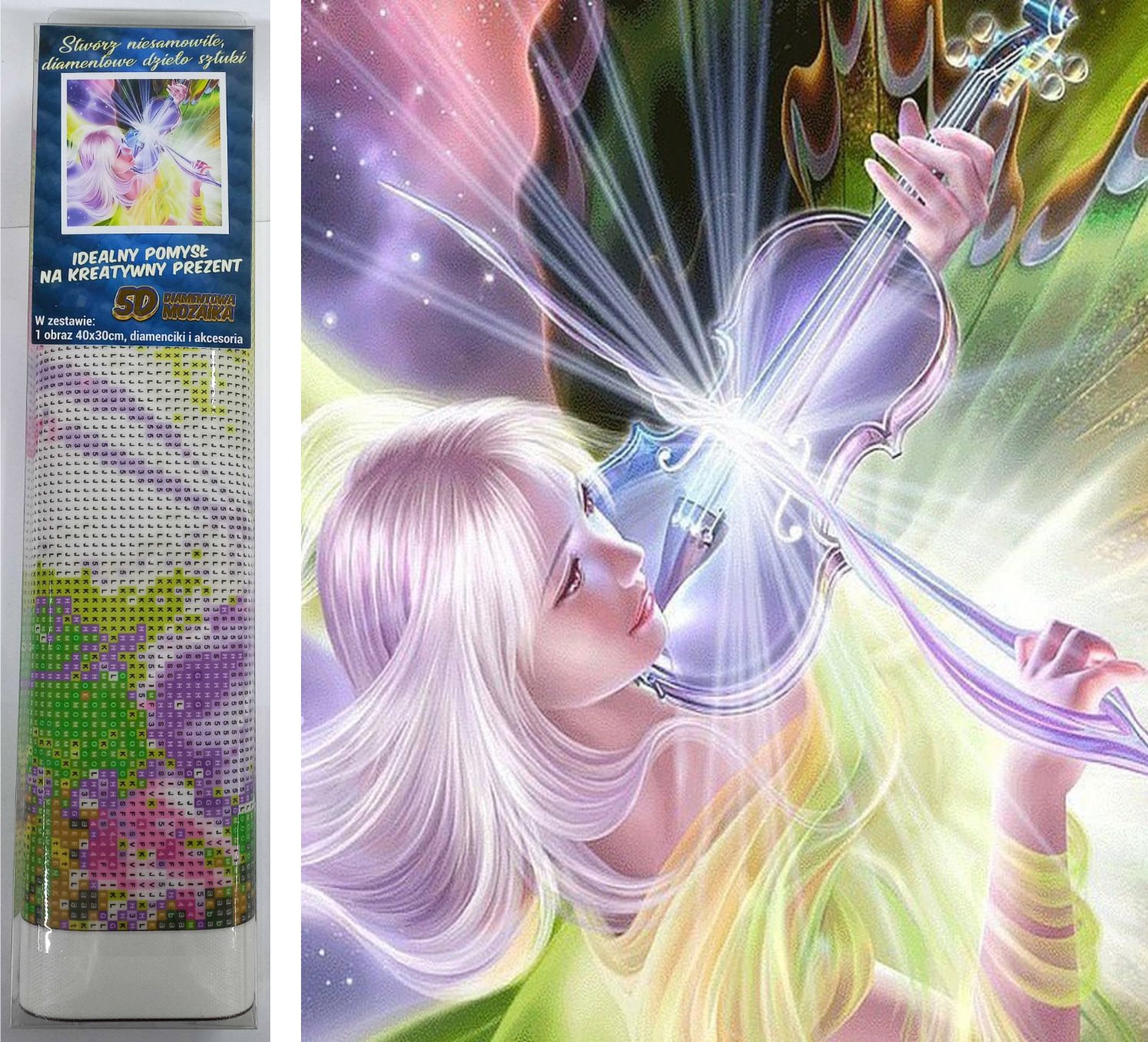 NORIMPEX Diamantové malování Magická houslistka 40x30cm