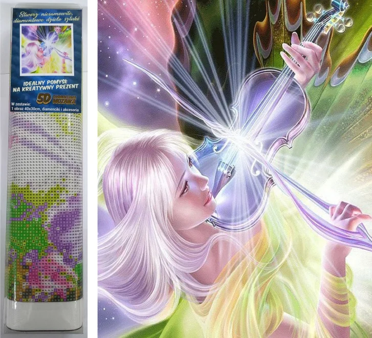 NORIMPEX Diamantové malování Magická houslistka 40x30cm