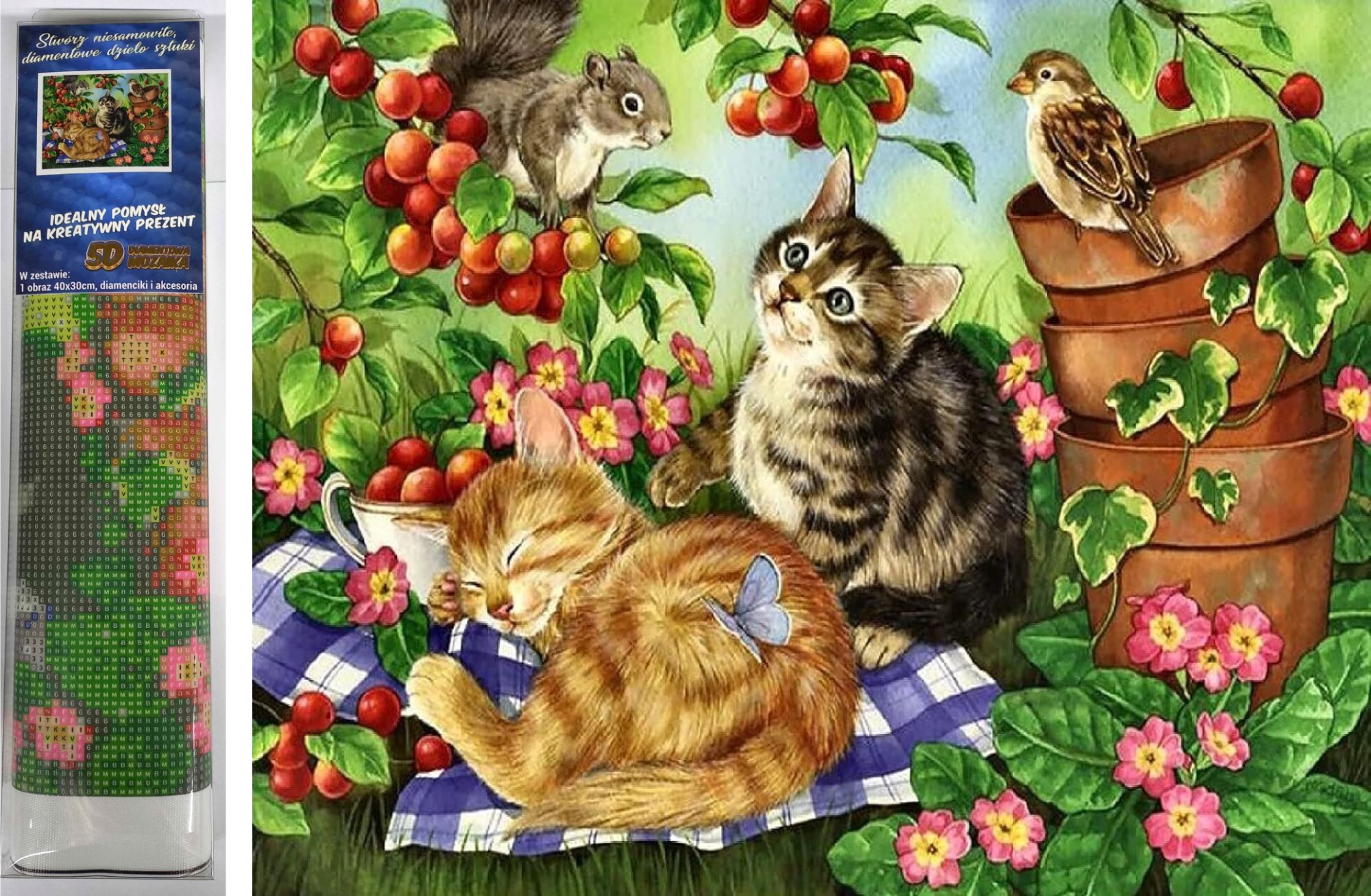 NORIMPEX Diamantové malování Zvířecí piknik 40x30cm