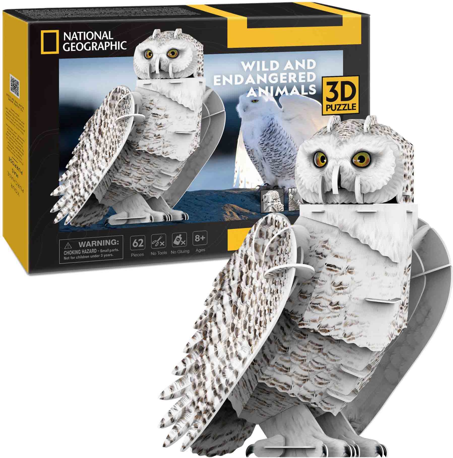 3D puzzle National Geographic: Sněžná sova 62 dílků