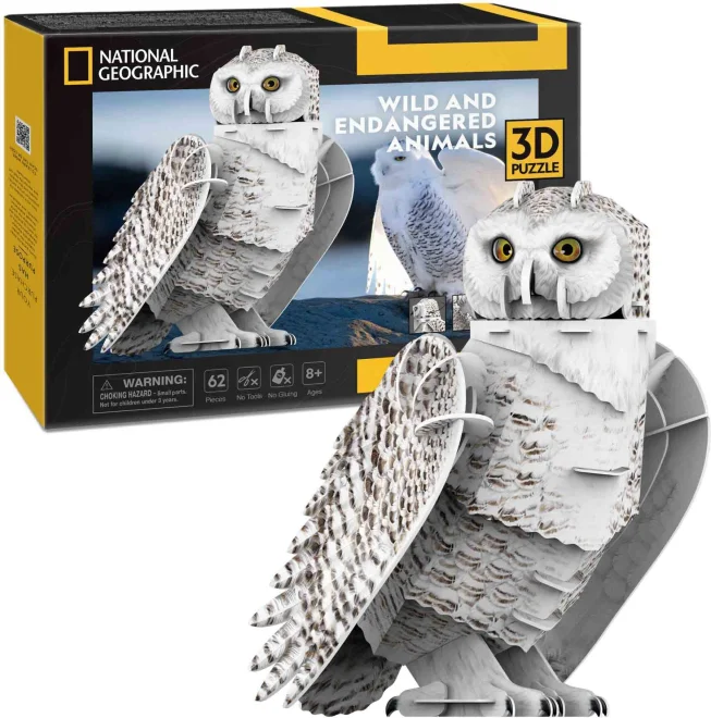 3D puzzle National Geographic: Sněžná sova 62 dílků