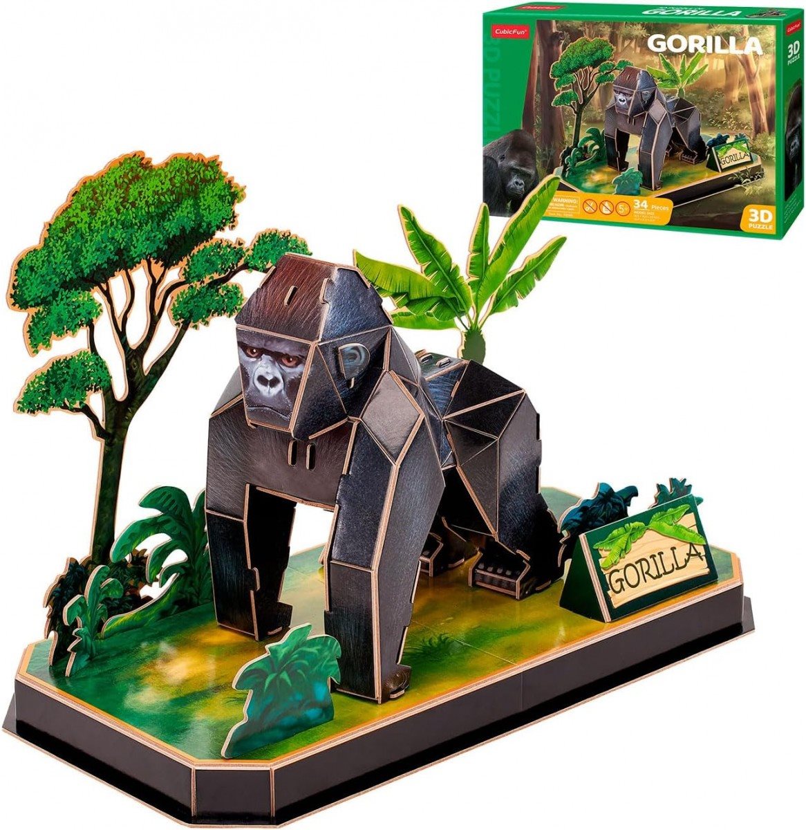 CubicFun 3D puzzle Gorila 34 dílků