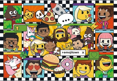 Puzzle Emoji Town 180 dílků