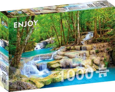 Puzzle Tyrkysový vodopád, Thajsko 1000 dílků