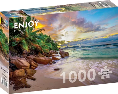 Puzzle Seychelské pláže při západu slunce 1000 dílků