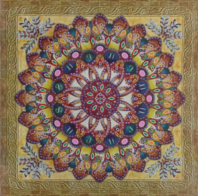 NORIMPEX Diamantové malování 7D Zlatá mandala 30x30cm