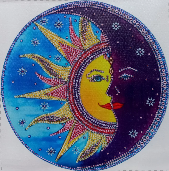 NORIMPEX Diamantové malování 7D Slunce a měsíc 30x30cm