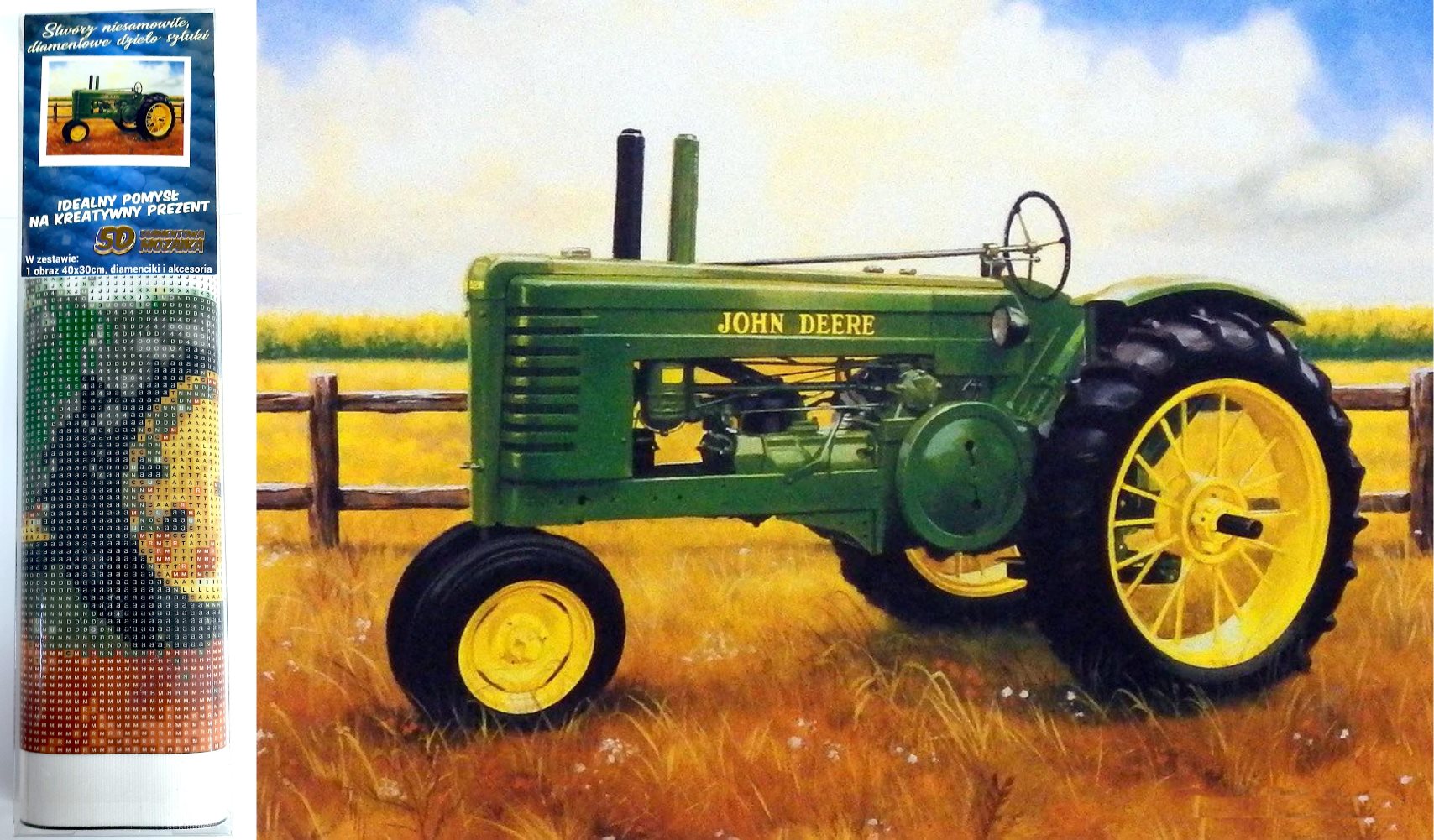 NORIMPEX Diamantové malování Traktor John Deere 40x30cm