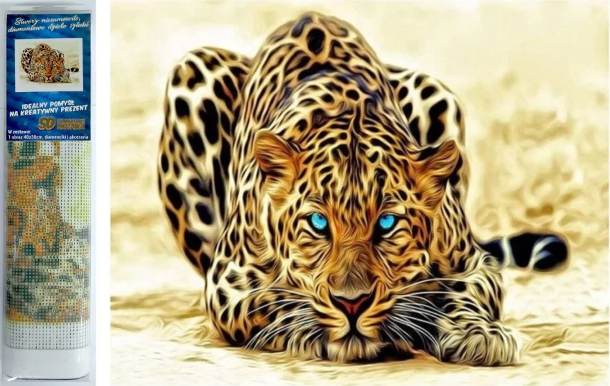 NORIMPEX Diamantové malování Číhající leopard 40x30cm
