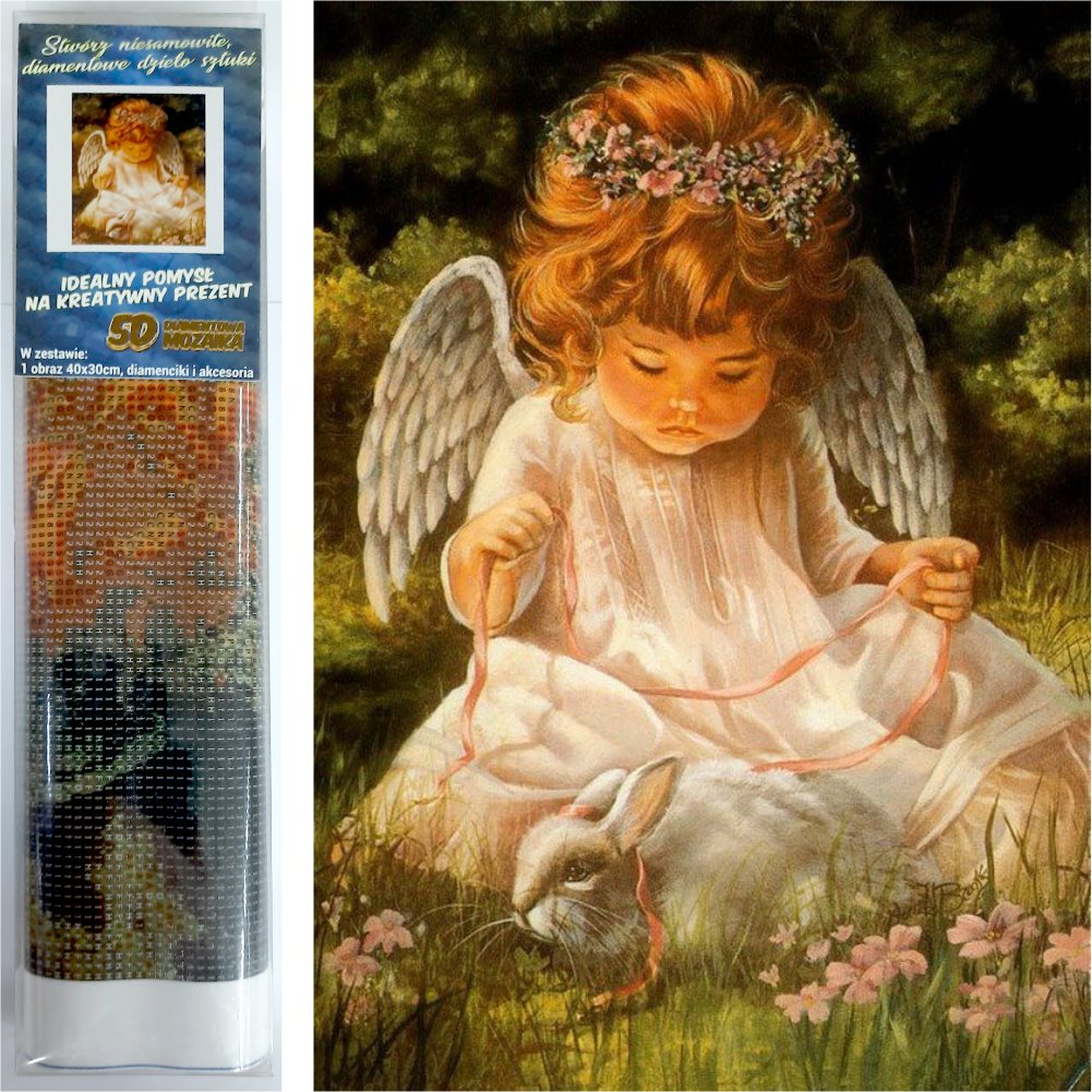 NORIMPEX Diamantové malování Andílek 40x30cm