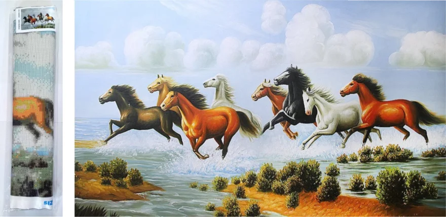 NORIMPEX Diamantové malování Cválající stádo 80x40cm
