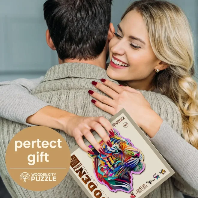 WOODEN CITY Dřevěné puzzle Barevný tygr 150 dílků