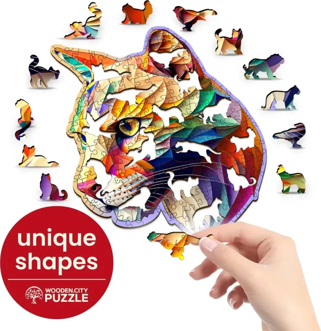 WOODEN CITY Dřevěné puzzle Barevná puma 150 dílků