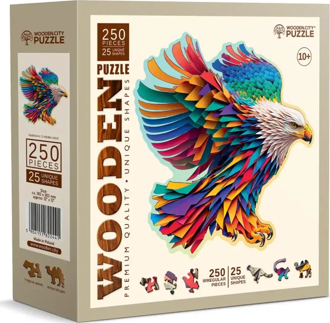 Wooden City Dřevěné puzzle Bystrý orel 250 dílků