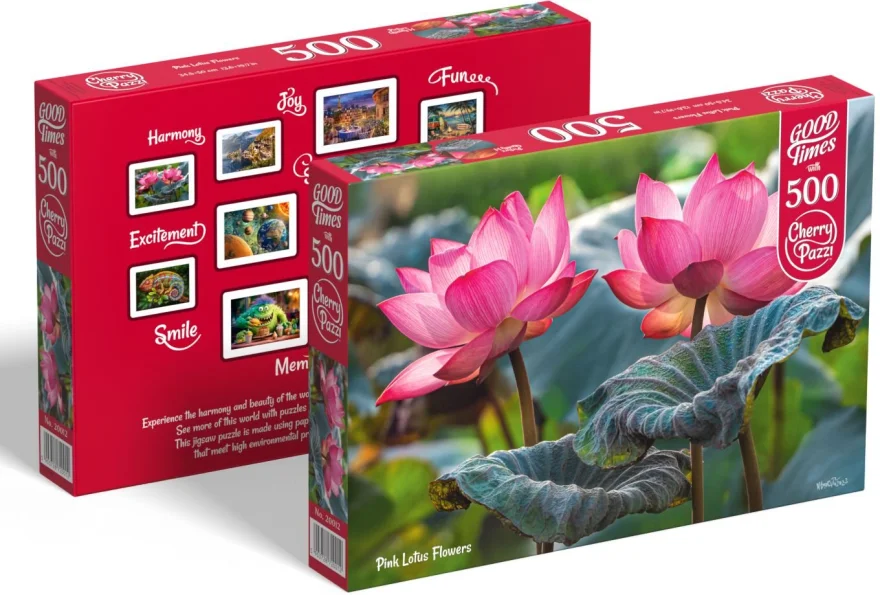 Cherry Pazzi Puzzle Růžové květy lotosu 500 dílků