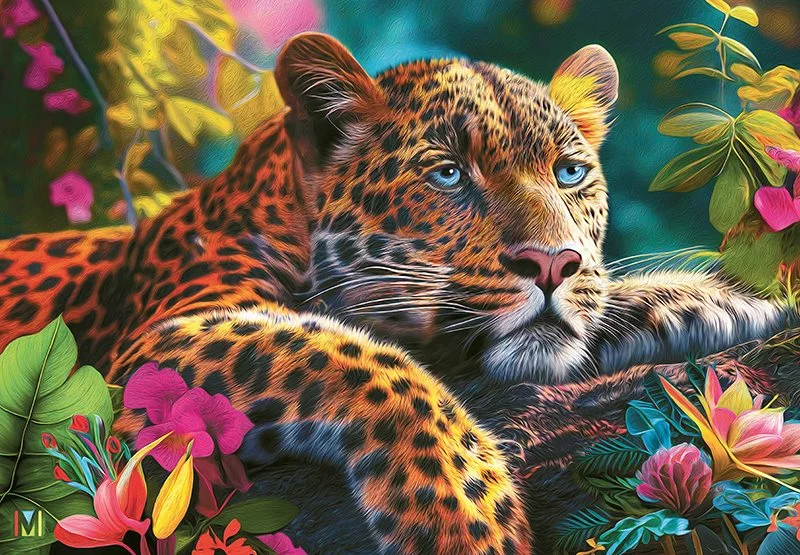 CHERRY PAZZI Puzzle Odpočívající leopard 500 dílků