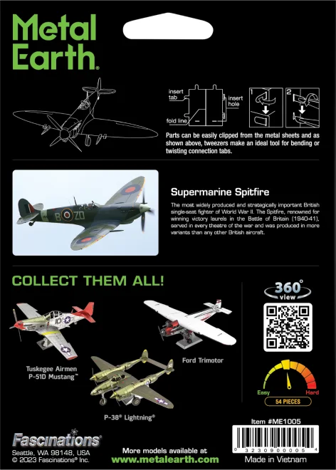 METAL EARTH 3D puzzle Letoun Supermarine Spitfire