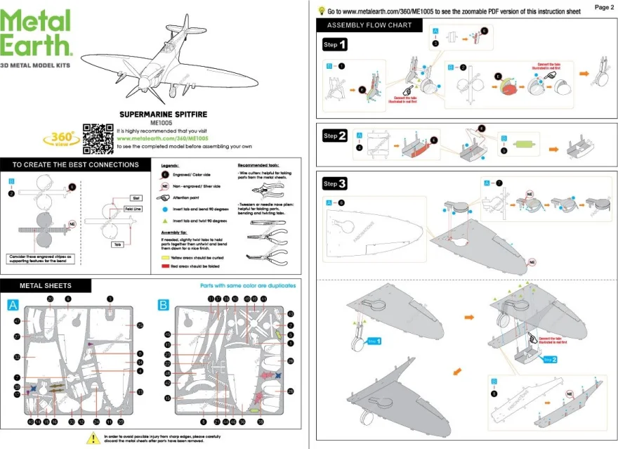 METAL EARTH 3D puzzle Letoun Supermarine Spitfire