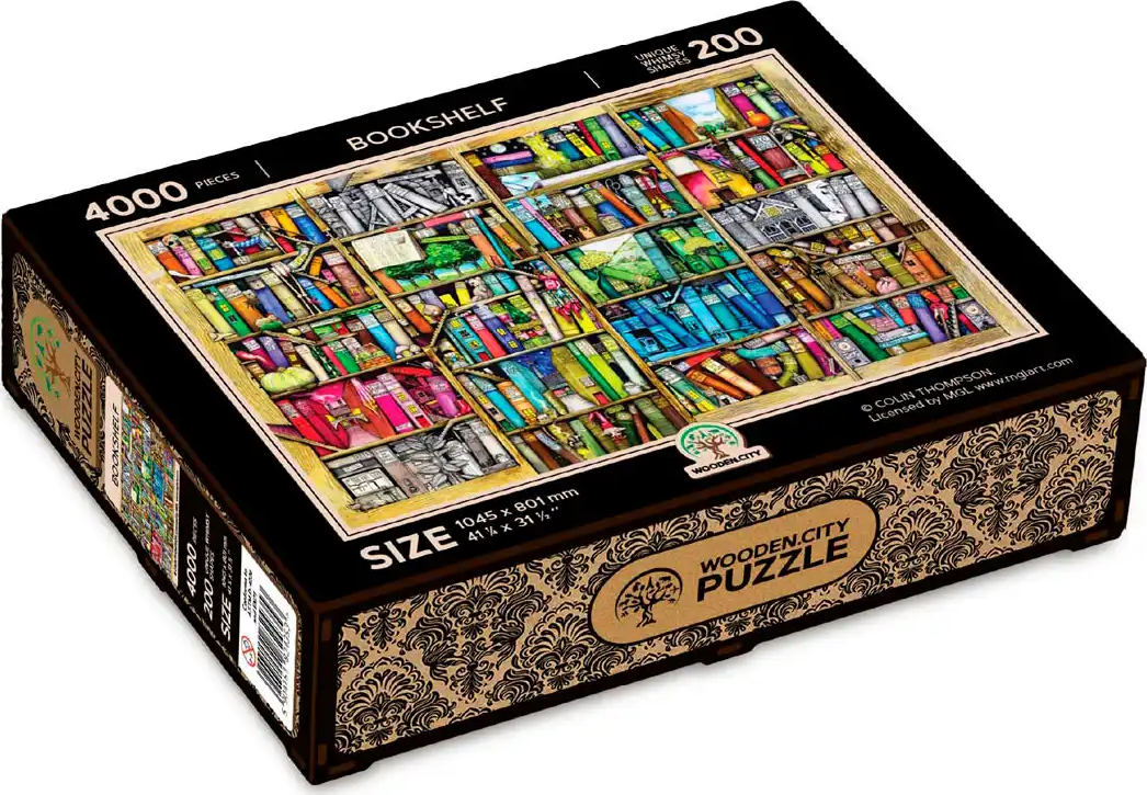 WOODEN CITY Dřevěné puzzle Knihovna 4000 dílků