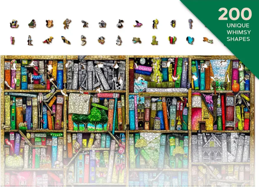 WOODEN CITY Dřevěné puzzle Knihovna 4000 dílků