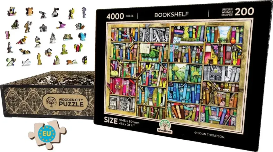 WOODEN CITY Dřevěné puzzle Knihovna 4000 dílků