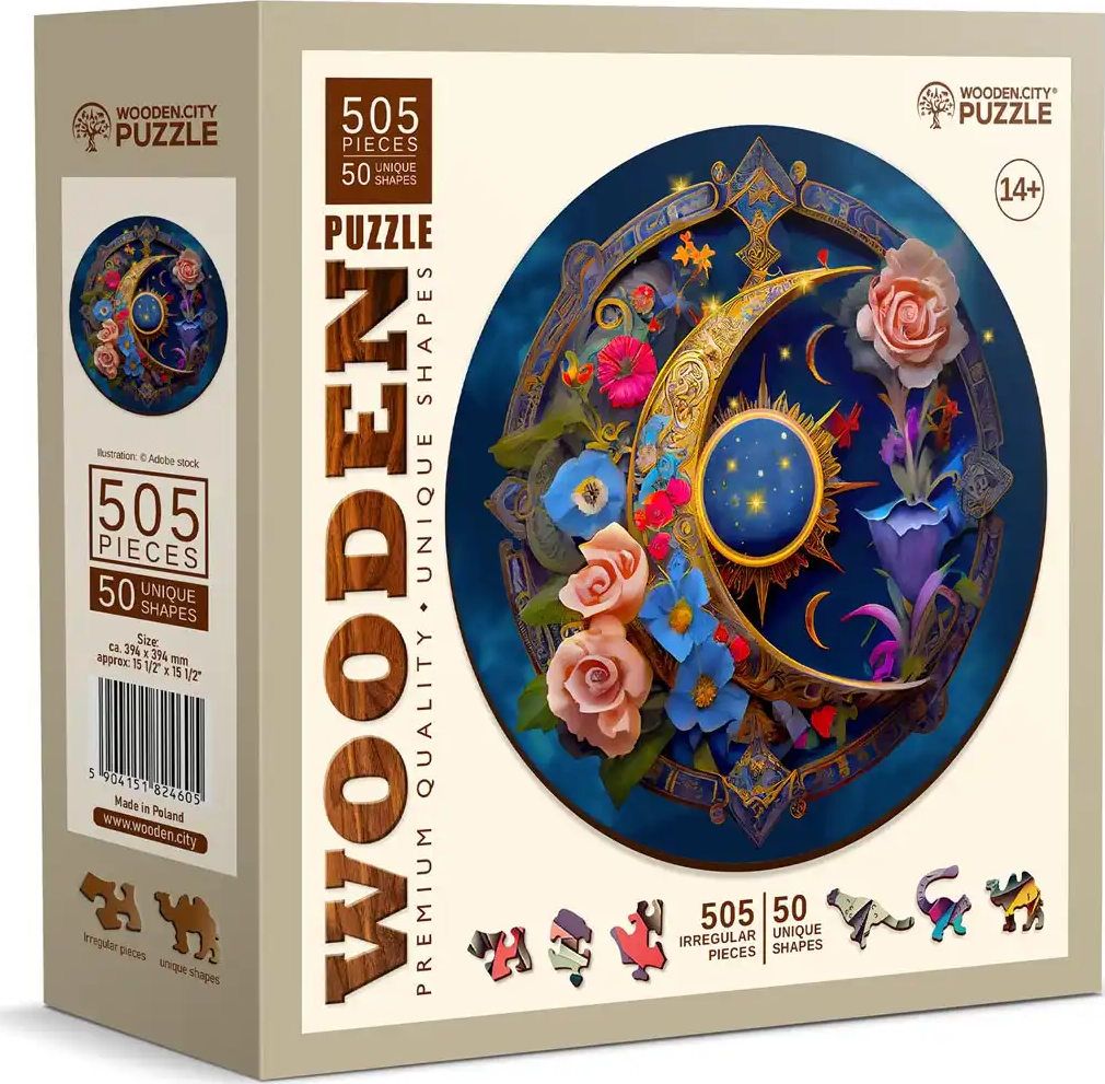 WOODEN CITY Dřevěné puzzle Květinový Měsíc 505 dílků