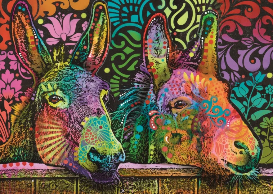 Heye Puzzle Jolly Pets: Oslí láska 1000 dílků