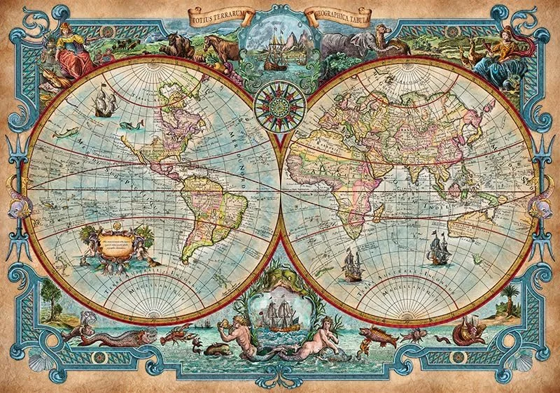 CHERRY PAZZI Puzzle Mapa světa: Velké objevy 2000 dílků