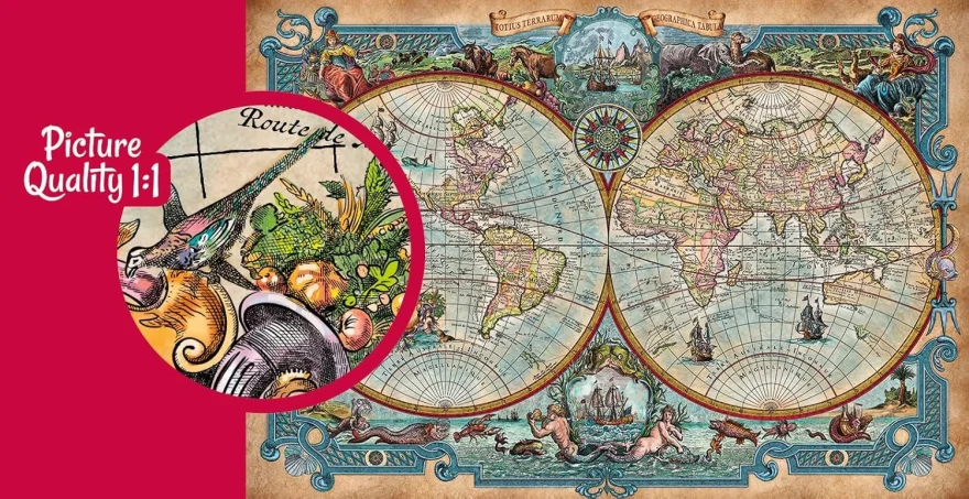 CHERRY PAZZI Puzzle Mapa světa: Velké objevy 2000 dílků