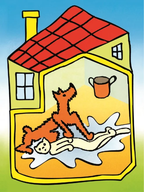 DINO Obrázkové kostky Pejsek a kočička, 12 kostek