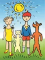DINO Obrázkové kostky Pejsek a kočička, 12 kostek