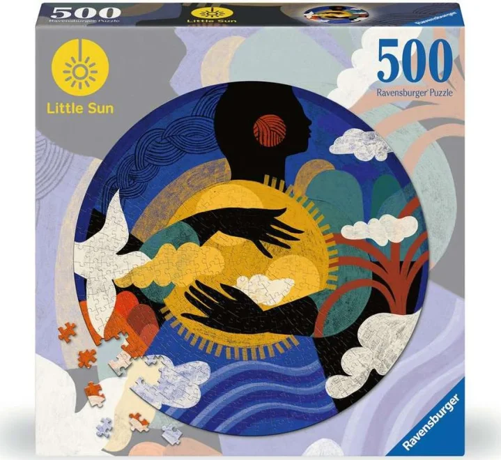 RAVENSBURGER Kulaté puzzle Little Sun: Správný pocit 500 dílků