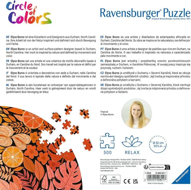 Ravensburger Kulaté puzzle Kruh barev: Tropical 500 dílků